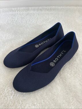 Rothys Womens 8.5 Round Toe Knit Slip On Ballet Flats Fairy Washable Minimalist